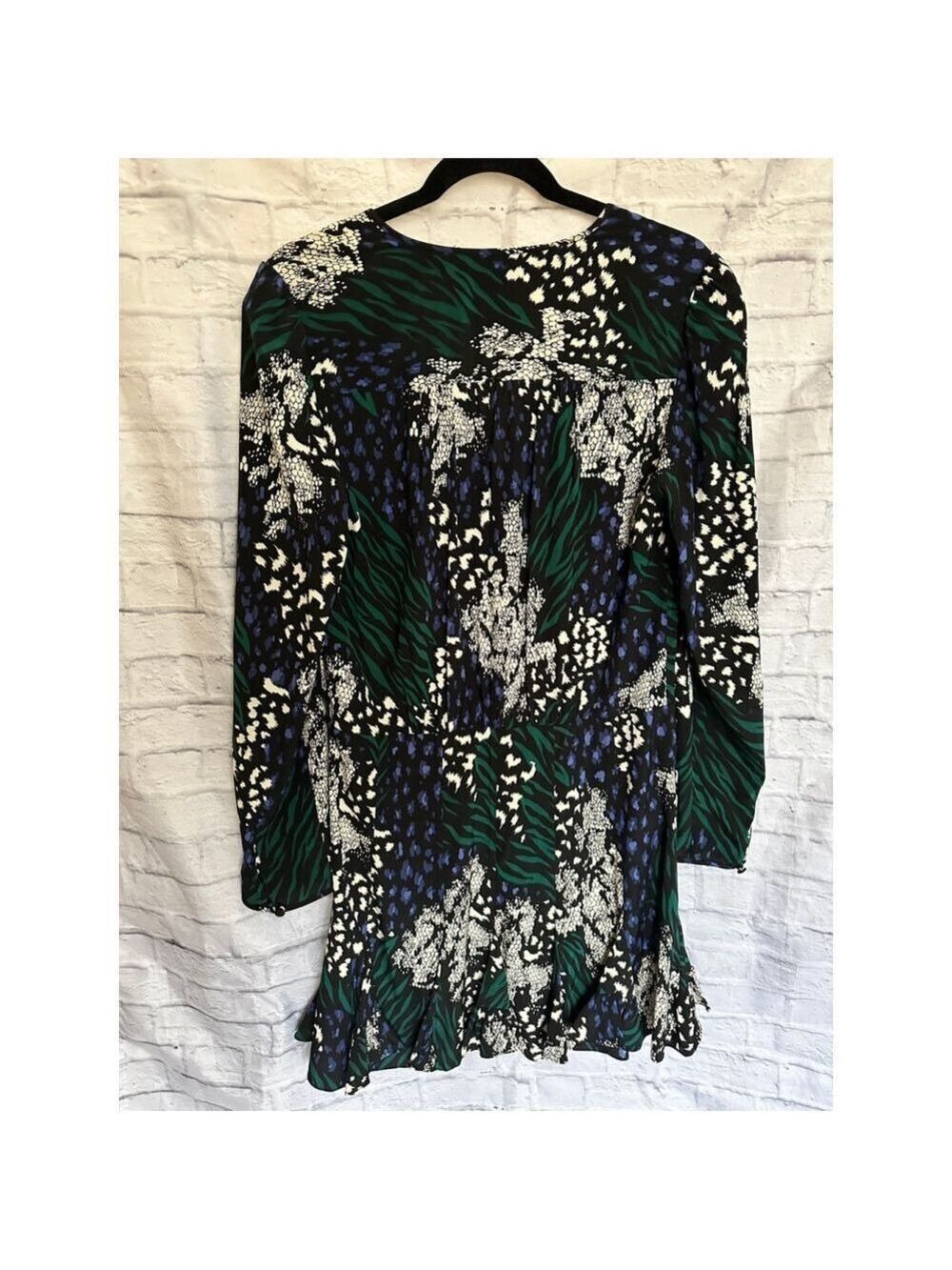 Veronica Beard Silk Blend Floral Dress Size 10 Lined Long Sleeve - Picture 3 of 10